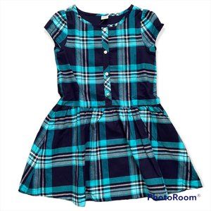 Gymboree Back to Blooms Blue Plaid Dress Size 8 NWT